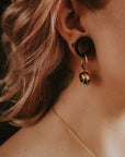 Gold Hel Skull Hoop Earrings
