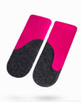 Felted Wool Mittens in Neon Pink and Dark Grey