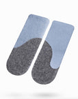 Felted Wool Mittens Light Blue and Medium Grey
