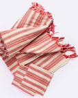 Andana Striped Tablecloth Set - Magenta-1