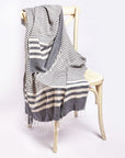 Fethiye Striped Blanket Throw - Blue
