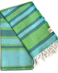 Samara Striped Sustainable Turkish Towel Green-0