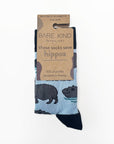 Save the Hippos Bamboo Socks in Blue