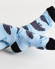 Save the Hippos Bamboo Socks in Blue