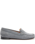 Women's Penny Loafers Leather Sole, slate grey suede