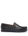 Boat Loafers, black leather