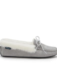 Women's slippers, sheepskin, dove grey suede