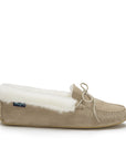 Women's slippers, sheepskin, taupe suede