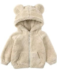 Kids Winter Teddy Bear Jacket with Ears, Cozy and Stylish Outerwear for Babies and Toddlers 6M to 7Y by Flossie & George at brixbailey.com