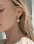 Charis Round Gemstone Earrings Moonstone