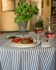 Blue Striped Recycled Fabric Table Runner