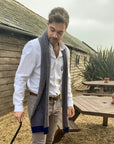 Navy Merino Lambswool Scarf | Sustainable & British Made