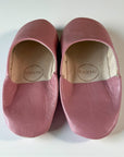 Handmade Moroccan Leather Babouche Slippers | Rose