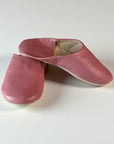 Handmade Moroccan Leather Babouche Slippers | Rose