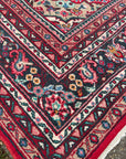 Large Red Oriental Wool Rug – Hand Made Traditional Carpet 381 x 270 cm