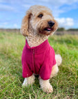 Dog Fleece Coat - Berry Red