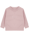 Pink Sustainable Sweatshirt for Kids - Eco-Friendly, Soft Fleece, Regenerated Cotton, Oeko-Tex Certified by Flossie & George at brixbailey.com