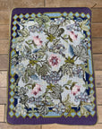Antique Victorian Needlepoint Upholstered Stool with Mahogany Legs