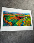 Luxury Bybrook Dream fine art print, premium hand-embellished framed artwork, contemporary landscape of Wiltshire valley, limited edition giclee by Michael Sutherland Art at brixbailey.com