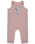 Premium Custom Appliqué Embroidery Organic Cotton Dungarees with Floral Detailing and Horn-Button Fastening by Flossie & George at brixbailey.com