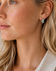 Cora Chunky Huggie Hoops Silver Pariba Onyx