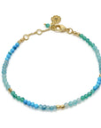 Milos Mixed Gemstone Beaded Bracelet Amazonite, Copper Turquoise & Green Jade