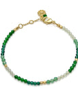 Mixed Gemstone Beaded Bracelet with Prehnite, Moss Agate and Green Aventurine