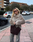 Handmade Italian Genuine Leather Bag - 25cm Tall, 30-40cm Wide, Adjustable Handle - Sustainable & Durable by Sook Stainable at brixbailey.com