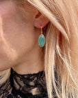 Charis Oval Gemstone Earrings Pariba Onyx