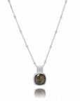 Tetra Square Gemstone Pendant: Silver Labradorite