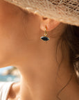 Lena Marquise Gemstone Drop Earrings Black Onyx