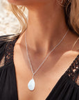 Selene Fine Silver Pendant Necklace Mother of Pearl