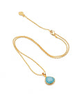 Eos Drop Gemstone Necklace: Aqua Chalcedony