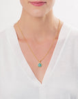 Eos Drop Gemstone Necklace: Aqua Chalcedony