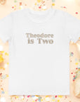 Turns Two 2nd Birthday T-Shirt Personalised Name