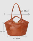 CELIA Leather Tote from SOOK - Spacious Calfskin Handbag with Cotton Drawstring Bag for Travel & Everyday Use by Sook Stainable at brixbailey.com