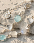 Silver Sara Mixed Gemstone Nugget Bracelet Pariba Onyx, Labradorite & Moonstone