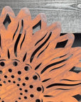 Large Rusty Metal Sunflower Garden Fence Decoration