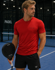 PADEL APEX - Mens Performance T-Shirt - Fire Red