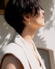 Charis Double Gemstone Earrings Pariba Onyx & Labradorite