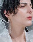 Charis Halfmoon Double Gemstone Earrings Pariba Onyx & Labradorite