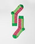 Luxury watermelon socks for men, premium cotton blend, stylish spring design, best-selling fun print, size 40-45 by Body and I at brixbailey.com