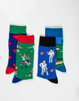 Premium rugby mismatch socks, stylish sporty socks with rugby print, comfortable cotton blend for men, pack of 4 by Body and I at brixbailey.com