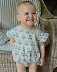 Frilly Bodysuit - Sea Blue Floral