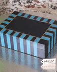 Panna Luxe resin jewelry box, luxury geometric design, premium blue or green, stylish modern storage for small jewels by Maravi at brixbailey.com