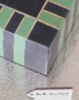 Panna Luxe resin jewelry box, premium handcrafted geometric design, elegant blue or green, stylish modern storage for small jewelry by Maravi at brixbailey.com