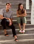 Premium vegan sandals in strawberry pink, white, nude, mint, with ergonomic footbed, slip-resistant sole, fair European fashion by Fünve at brixbailey.com