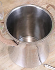 Navin luxury champagne ice bucket, double wall aluminum, sleek silver finish, premium leather handles, elegant round design by Maravi at brixbailey.com