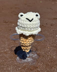 Handmade Frog Ice Cream Plushies – UKCA Tested Soft Toy Cones in Pastel Colours