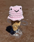 Handmade Frog Ice Cream Plushies – UKCA Tested Soft Toy Cones in Pastel Colours